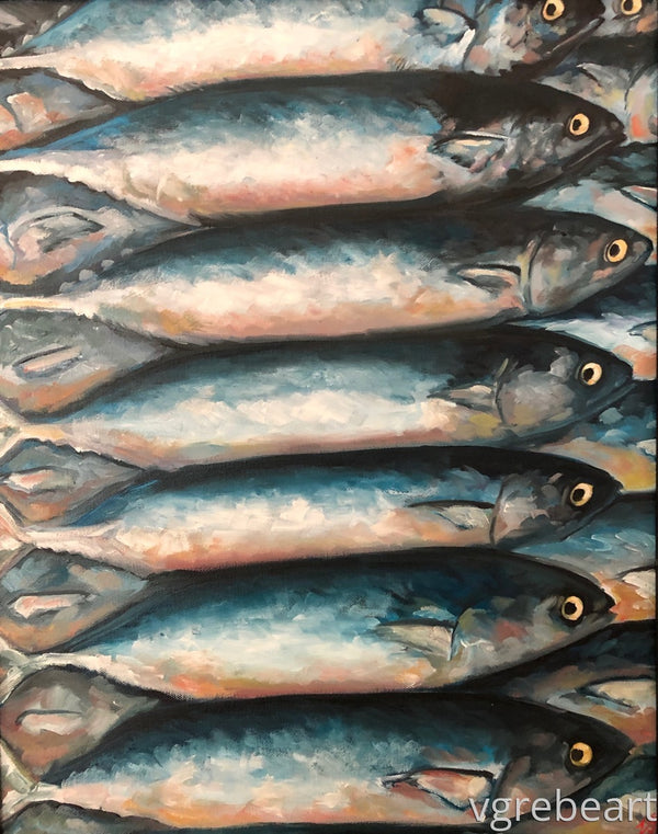 Seven Fishes — Original Still Life Painting